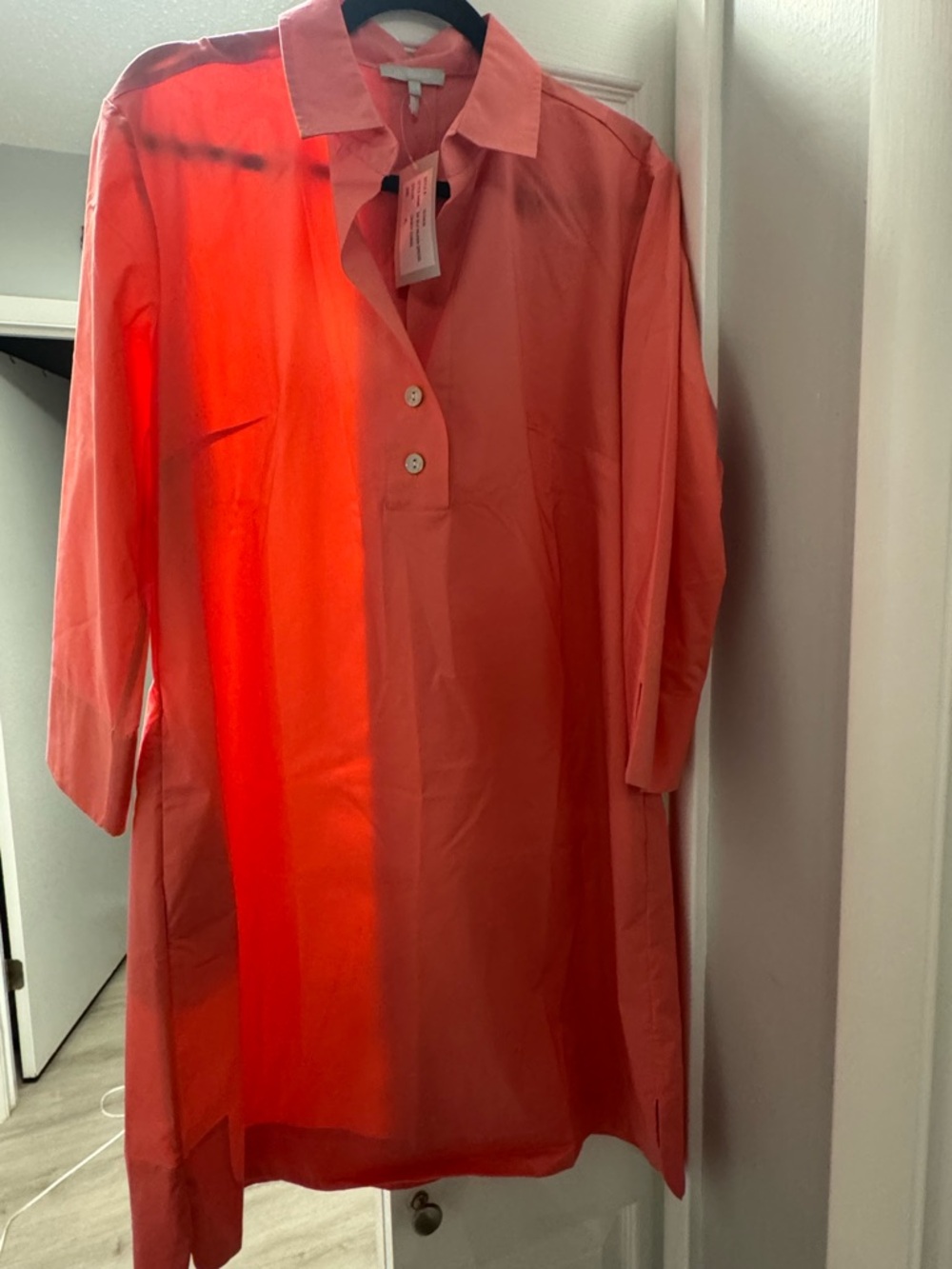 HINSON WU Coral Pink Midi Shirt Dress - Women